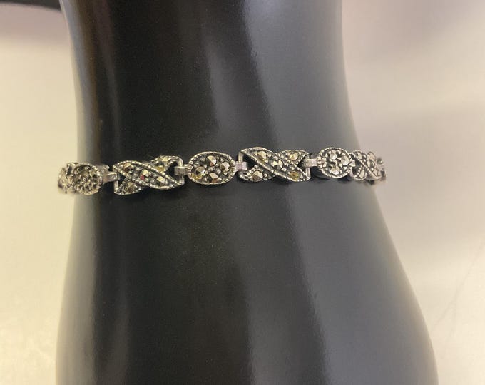 925 Vintage Marcasite Bracelet Size 7 1/2 “
