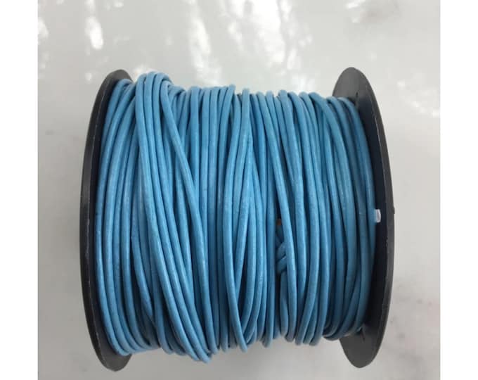 Light Blue Leather Round Cord 1.5 mm, Light Blue, Round Cord, Natural Cord, Leather Cord, Leather Cord, Free Shipping