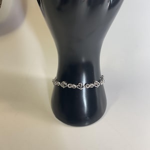 Vintage Infinity and Hearts 925 Tennis Bracelet Size 7 1/2