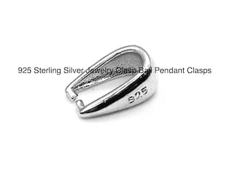 Jewelry Sterling Silver Findings 925 Sterling Silver Jewelry Clasp Bail Pendant Clasps