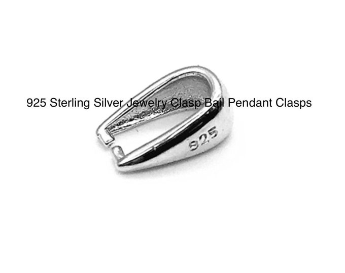 Jewelry Sterling Silver Findings 925 Sterling Silver Jewelry Clasp Bail Pendant Clasps