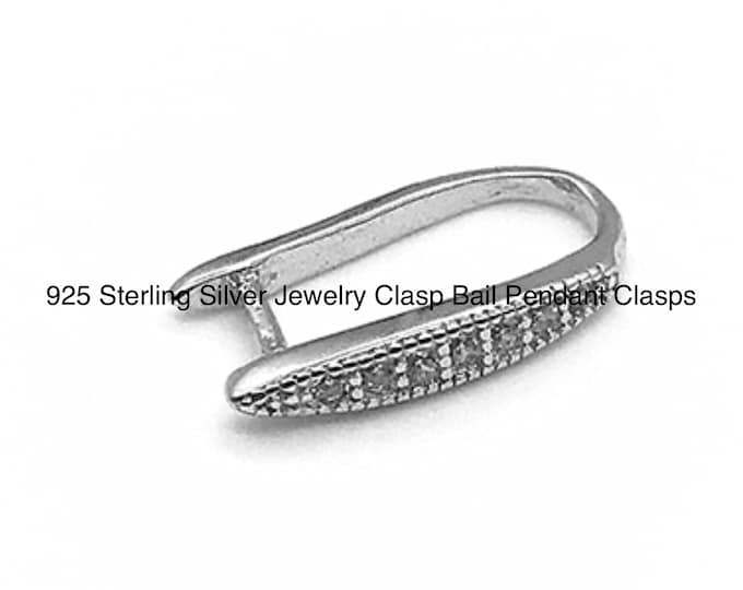 Jewelry Sterling Silver Findings 925 Sterling Silver Jewelry Clasp Bail Pendant Clasps