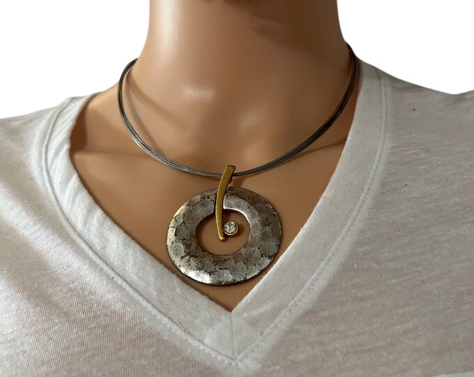 90s Chico Hammered Silver-Toned Necklace