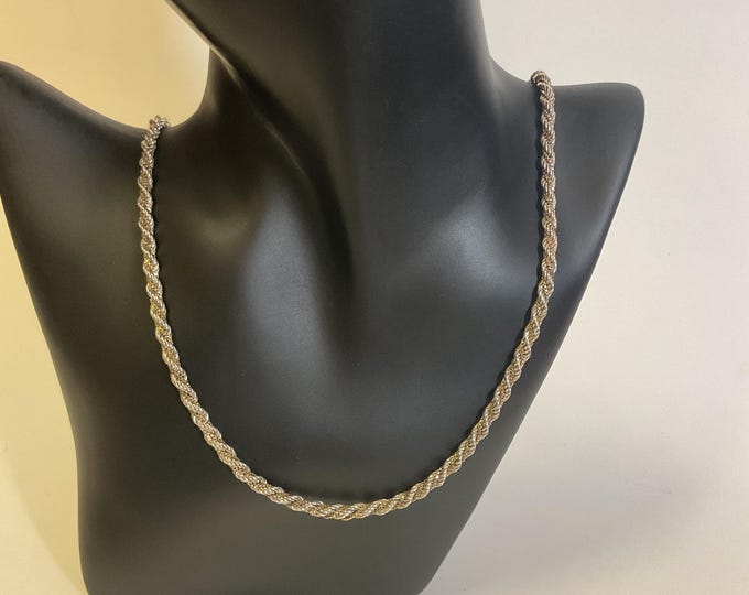 Vintage Graduated 24” Rope Chain 925 Italy