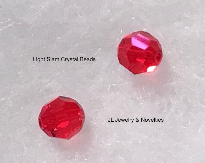 Swarovski Crystal Beads, Light Siam #5000, 8mm, Craft Supplies, Jewelry Making, Jewelry Box, Gift For Her, Free shipping