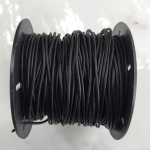 Cordão redondo de couro preto natural 1,5 mm, cordão de couro, preto natural, cordão, couro, materiais de artesanato