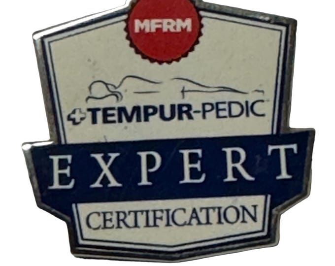 Vintage Temper-Pedic Expert Certification Pin