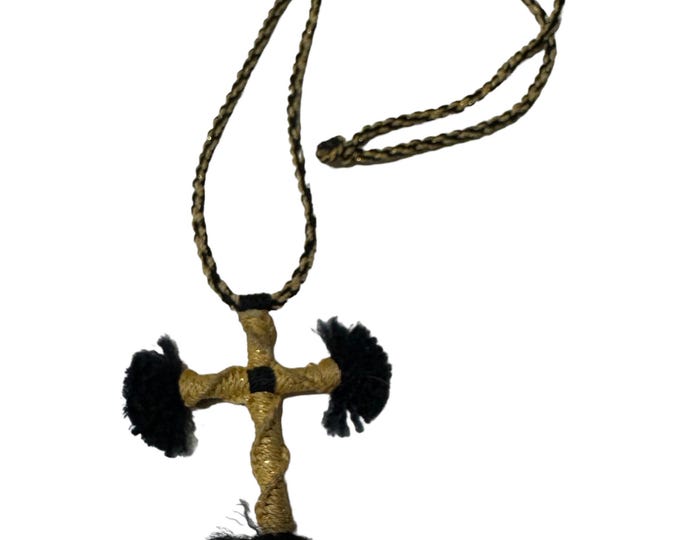 Vintage Rear View Mirror Handmade Cross