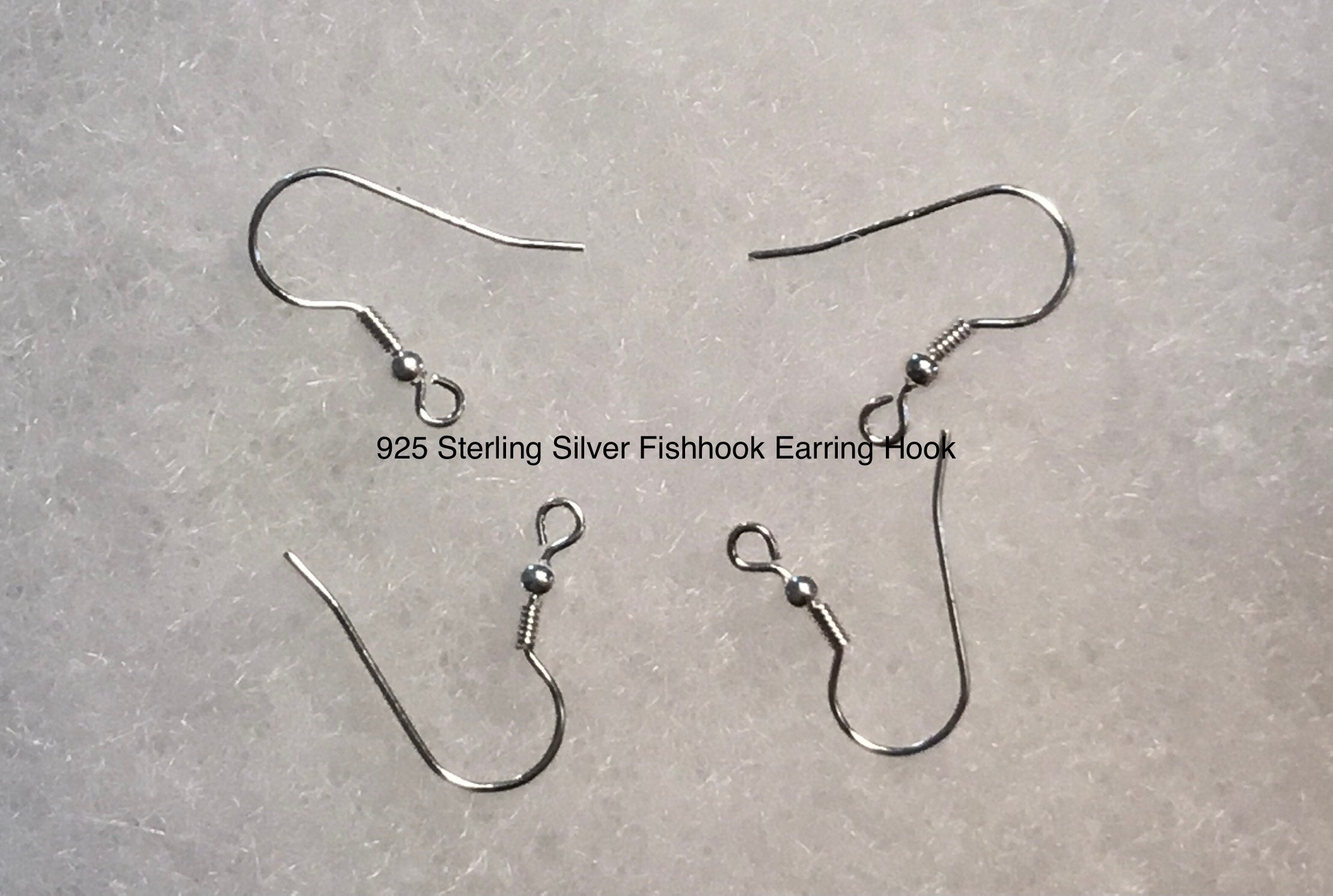 Jewelry 925 Sterling Silver Fishhook Earring Hook DIY Findings 