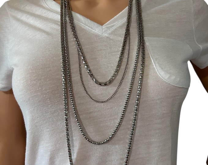 Vintage Silver-Tone Layered Necklace