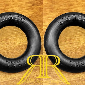 2x Äkta SINGER Vintage Symaskin Spolvinda O-Ringar Gummidäck Däck