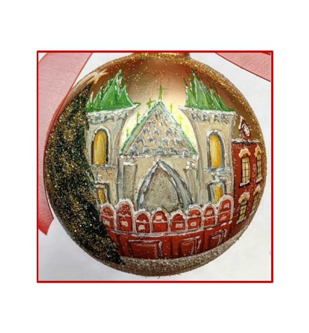 Prague Christmas 3” Hand Painted Glass Ball Ornament + FREE Gift Wrap ...