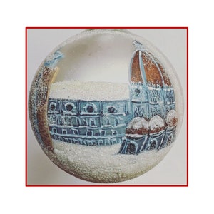 Duomo di Firenze (Florence), Italy 3” Hand Painted Glass Ball Ornament + FREE Gift Wrap