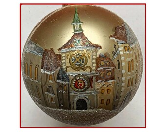 Bern, Switzerland 3” Hand Painted Glass Ball Ornament + FREE Gift Wrap