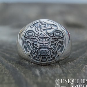 Indian Raven Ring, Northwest Coast Indian Ring, American Indians Ring, Northwest Culture Jewelry, Indian Raven Jewelry, Silver Raven Jewelry