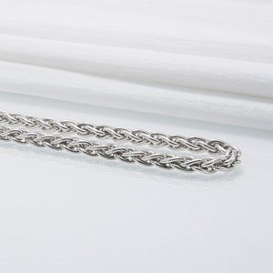 Silver Braided Chain - Handcrafted Chain for Pendants and Necklaces Perfect Vikings Jewelry Accessory for Men and Women