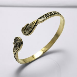 Bronze Odin's Ravens Bracelet, Hugin and Munin Jewelry, Viking Arm Ring, Old Norse Style, Bronze Bracelet, Handmade Viking Jewelry