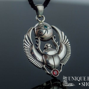 Egyptian Scarab Beetle Pendant, Silver Egypt Amulet, Egyptian Pendant, Scarab Necklace, Scarab Amulet, Egypt Scarab, Silver Egypt Jewelry