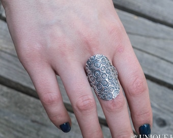 Silver Boho Ring, 925 Silver Boho Jewelry, Handmade Boho Rings, Chunky Tall Boho Ring, Modern Boho Chic Ring, Bohemian Rings, Gift for Her