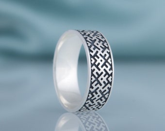 Slavic Ornament Ring, Silver Pagan Ring, Ukrainian Ornament Ring, Silver Slavic Jewelry, Pagan Pattern Ring, Viking Ornament Jewelry