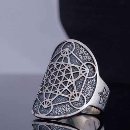 Metatron Cube Ring STERLING SILVER 925 Sacred Geometry Etsy