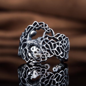 Bague Yggdrasil l&#39;arbre du monde en argent 925, bijoux de la mythologie nordique qui ont une signification pour homme et femme