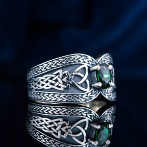 Silver Celtic Knot Ring, Norse Pattern Jewelry, Viking Wedding Ring, Scandinavian Jewelry, Silver Vikings Jewelry, Viking Knot Rings