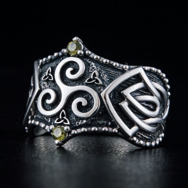 Moonlight Mysteries Celtic Triquetra Ring - Sterling Silver Knotwork Ring For Men & Women, Sizes 4-15, 5mm Wide - View #11
