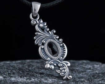 SIlver Keyhole Necklace - Vintage Silver Lock Charm Handmade Dainty and Elegant Historical Jewelry Inspired by Antique Locks