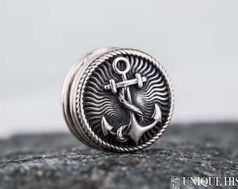 Anchor Paracord Bead - Silver Nautical Bracelet for Ocean Lovers Handmade Customizable Addition to Paracord Accessories Collection