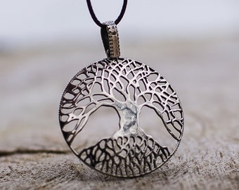 Yggdrasil Necklace - Tree of Life Pendant Inspired by Norse Traditions Handcrafted Silver Viking Necklace for Men and Women
