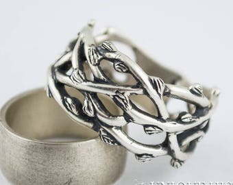 Tree Branch Ring - Silver Nature Jewelry with Minimalist Aesthetic Handcrafted Delicate Twig Ring Perfect for Everyday Wear