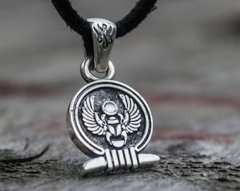 Silber Skarabäus Anhänger - Ägyptischer Schmuck mit alten Ägypten Symbol Handgefertigte Authentische Käfer Halskette Perfekt für Geschichtsbewunderer