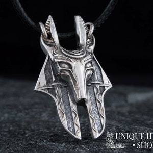 Egyptian Anubis Necklace - Handcrafted Silver Egypt God Pendant, Anubis Symbol Jewelry, Ancient Egyptian God Jewelry, Hieroglyphic Necklace