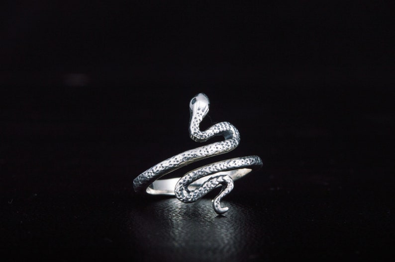 Silver Snake Animal Ring, Cobra Wrap Ring, Snake Jewelry, Silver Snake Ring, 925 Silver Animal Ring, Handcrafted Jewelry, Tiny Snake Ring image 6
