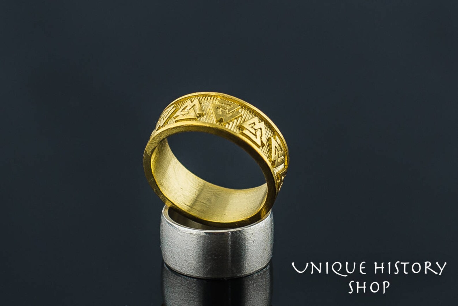 Viking Gold Rings Viking Valknut Ring - Gold Old Norse Jewelry Featuring Odin Symbol ...