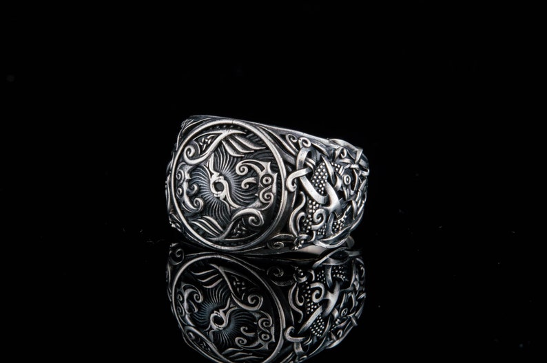 Hugin and Munin Ring Silver Vikings Ring with Mammen | Etsy