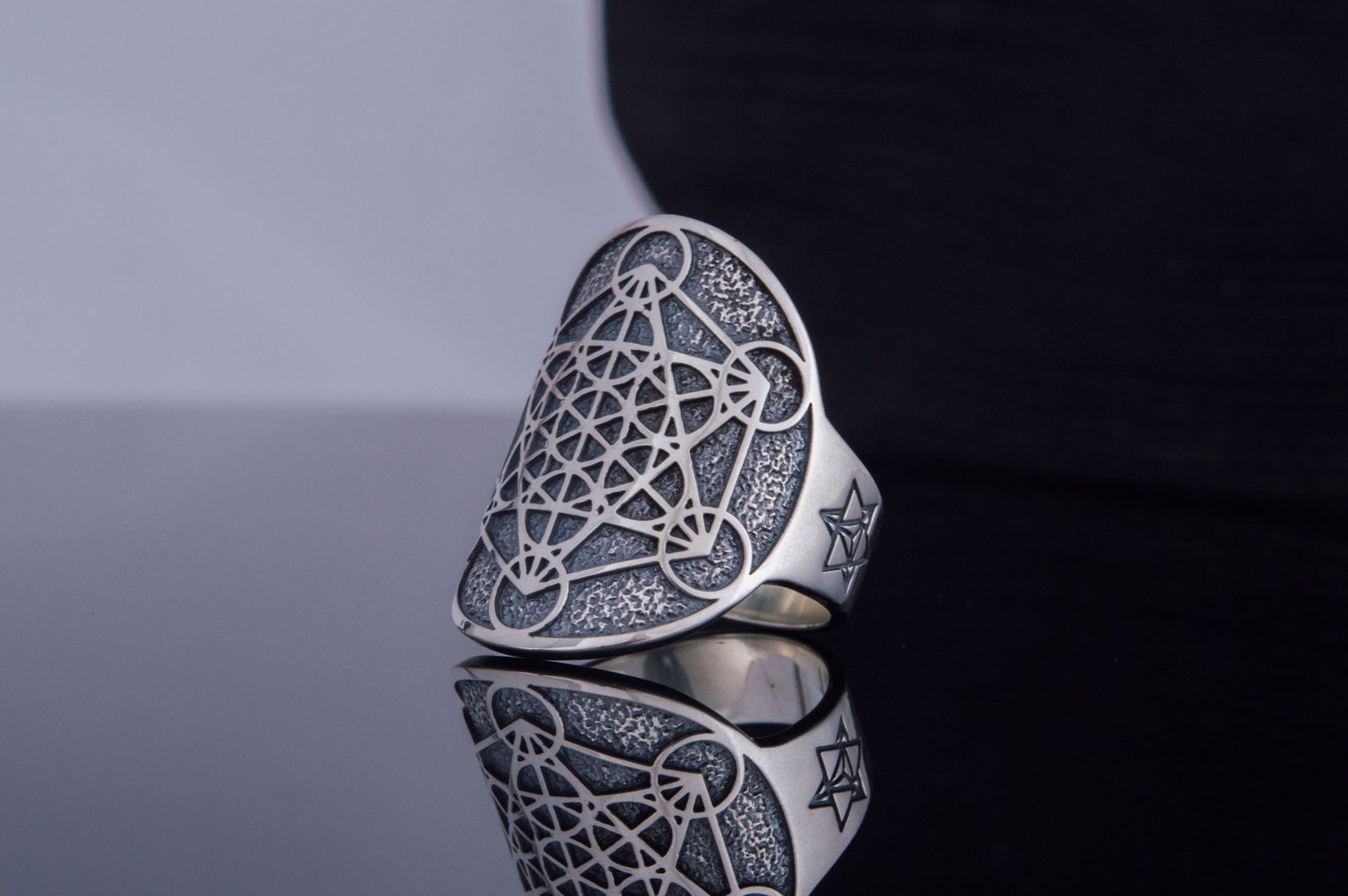 Metatron Cube Ring, Silver Metatron Cube, Sacred Geometry, Life Amulet ...