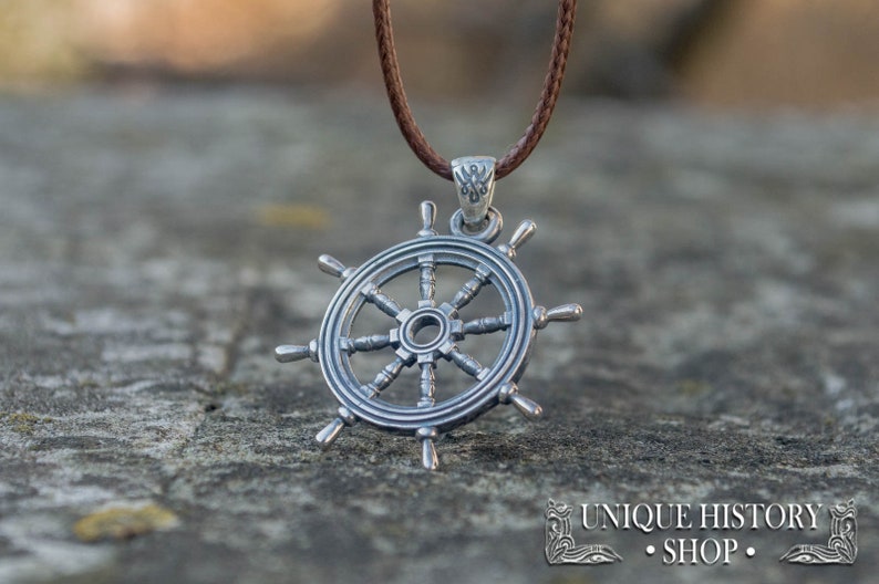 Ship's Wheel Pendant Boat's Wheel Necklace Steering Etsy
