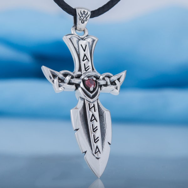 Viking Sword Pendant - Ulfberht Sword Inspired by Viking Jewelry Handcrafted Warrior's Necklace Featuring Viking Runes in Scandinavian Style