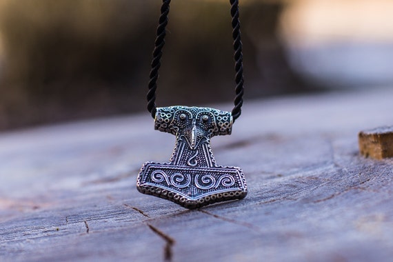 Sterling Silver Thors Hammer Pendant Necklace