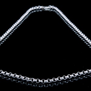 Silver Rolo Chain Classic Pendant Accessory for Men's Jewelry Handcrafted Thick Silver Chain for Necklace image 9