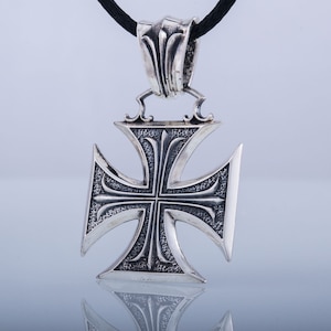 Ciondolo Croce Di Ferro In Argento Sterling 925 - Fatto A Mano, Renegade Jewelry