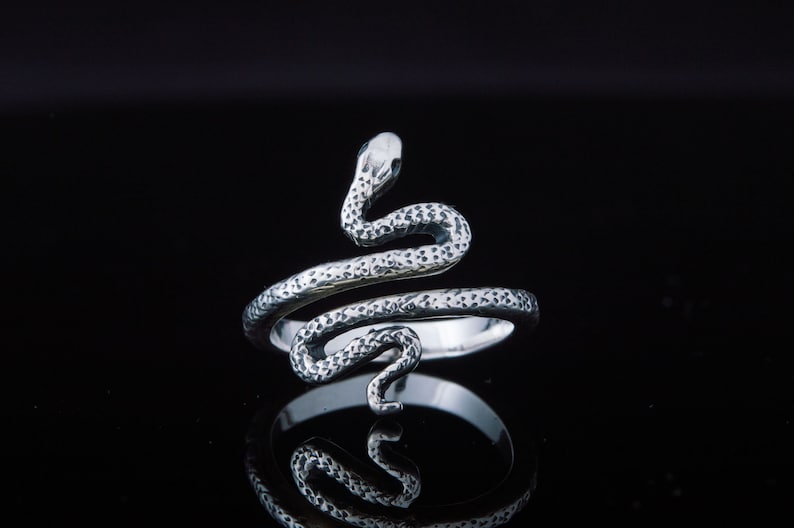 Silver Snake Animal Ring, Cobra Wrap Ring, Snake Jewelry, Silver Snake Ring, 925 Silver Animal Ring, Handcrafted Jewelry, Tiny Snake Ring image 1