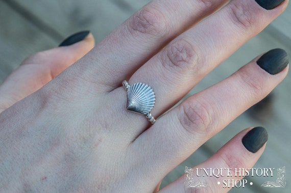 Bague Cocktail En Argent 925 Et Coquillage - Forme Serpent - Tailles 53 Et 55 - Vintage
