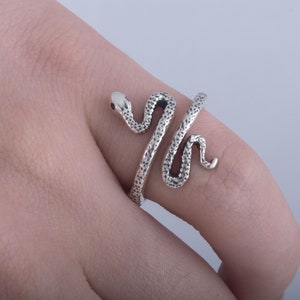 Silver Snake Animal Ring, Cobra Wrap Ring, Snake Jewelry, Silver Snake Ring, 925 Silver Animal Ring, Handcrafted Jewelry, Tiny Snake Ring image 8