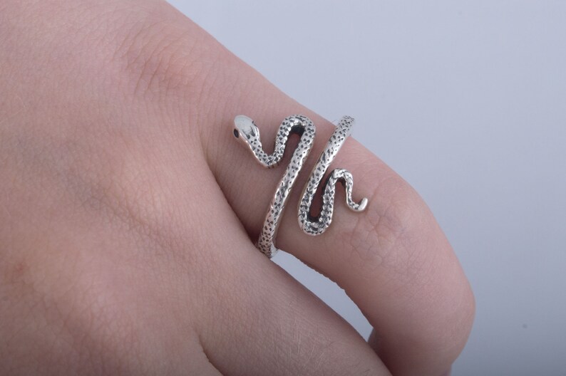 Silver Snake Animal Ring, Cobra Wrap Ring, Snake Jewelry, Silver Snake Ring, 925 Silver Animal Ring, Handcrafted Jewelry, Tiny Snake Ring image 8