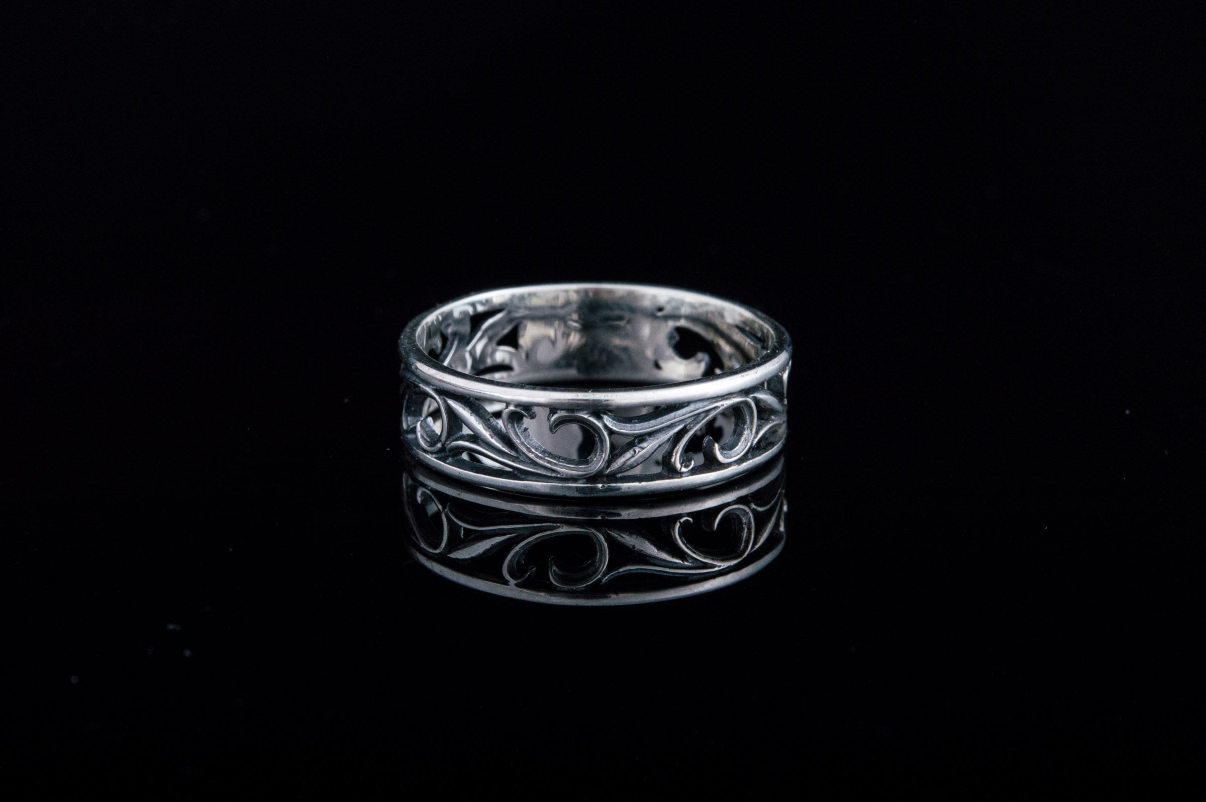 925 Silver Floral Ornament Ring Silver Flowers Ring Braided Etsy