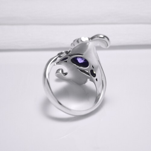 Shops Silver Egypt Ring, Eye of Horus Ring, Egyptian Lotus Ring, Egyptian God Ring with Gem, Lotus Flower Ring, Handmade Egyptian Jewelry