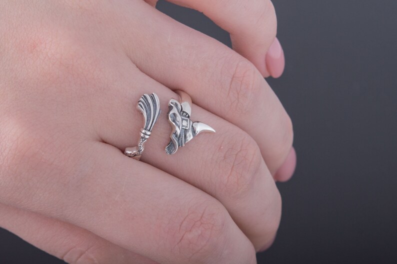Silver Witch Ring Witchcraft Jewelry Flying Which Ring Etsy